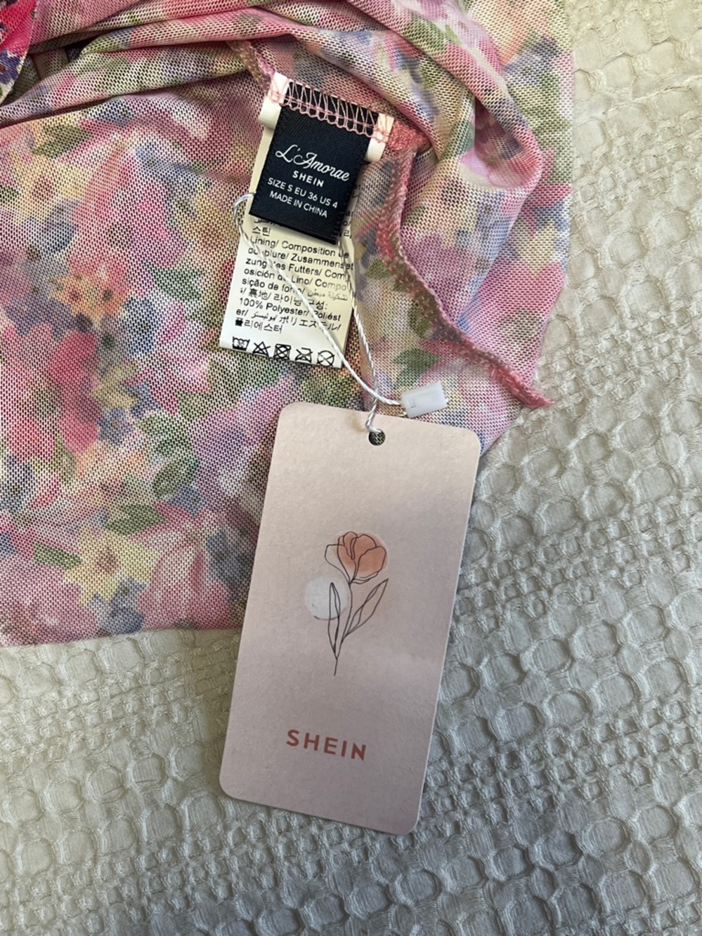 SHEIN Pink Multi Floral Ruched Maxi Dress - Picture 9 of 9